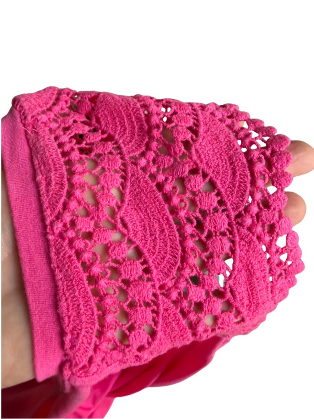 AVA & VIV Top Paradise Pink Crochet Lace V-Neck Cap Sleeve Women’s Plus Size 1X - Picture 8 of 16